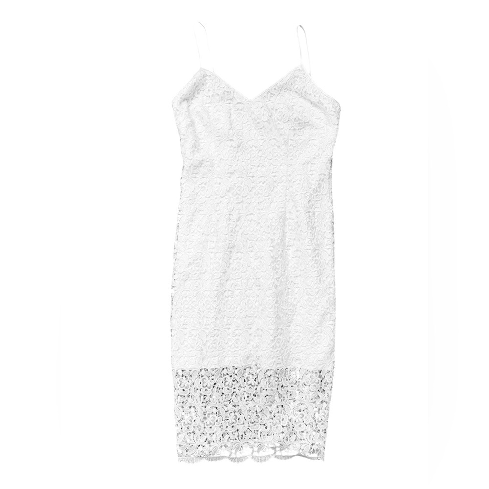 White House Black Market White Lace Dress, Size 4
